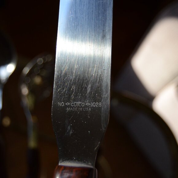 CUTCO Stainless USA Kitchen Utensil Set Brown Swirl Handles - Picture 8 of 10